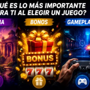 ¿Qué es lo más importante para ustedes al elegir un juego: la temática, los bonos o la jugabilidad?