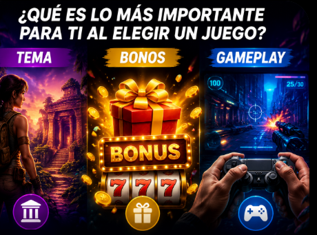 ¿Qué es lo más importante para ustedes al elegir un juego: la temática, los bonos o la jugabilidad?